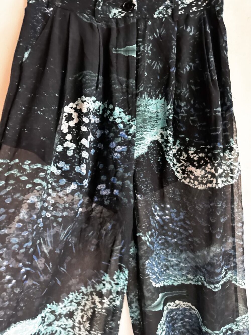 Stolen Girlfriends Club Floral Sheer Wide leg Pants 10 - Picture 6 of 7